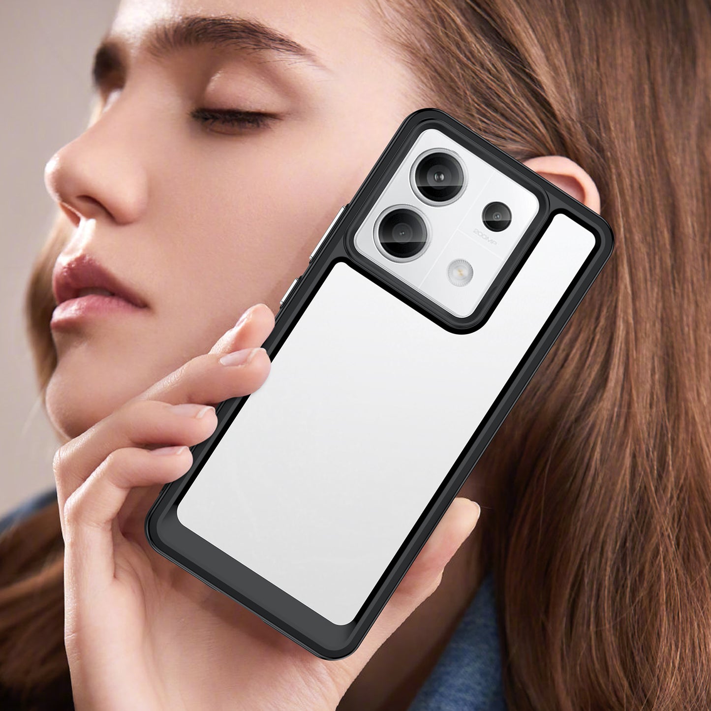 For Xiaomi Redmi Note 13 Pro 5G / Poco X6 5G Phone Case TPU+Acrylic Protective Cover - Black