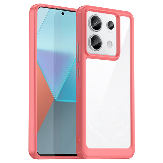 For Xiaomi Redmi Note 13 Pro 5G / Poco X6 5G Phone Case TPU+Acrylic Protective Cover - Red