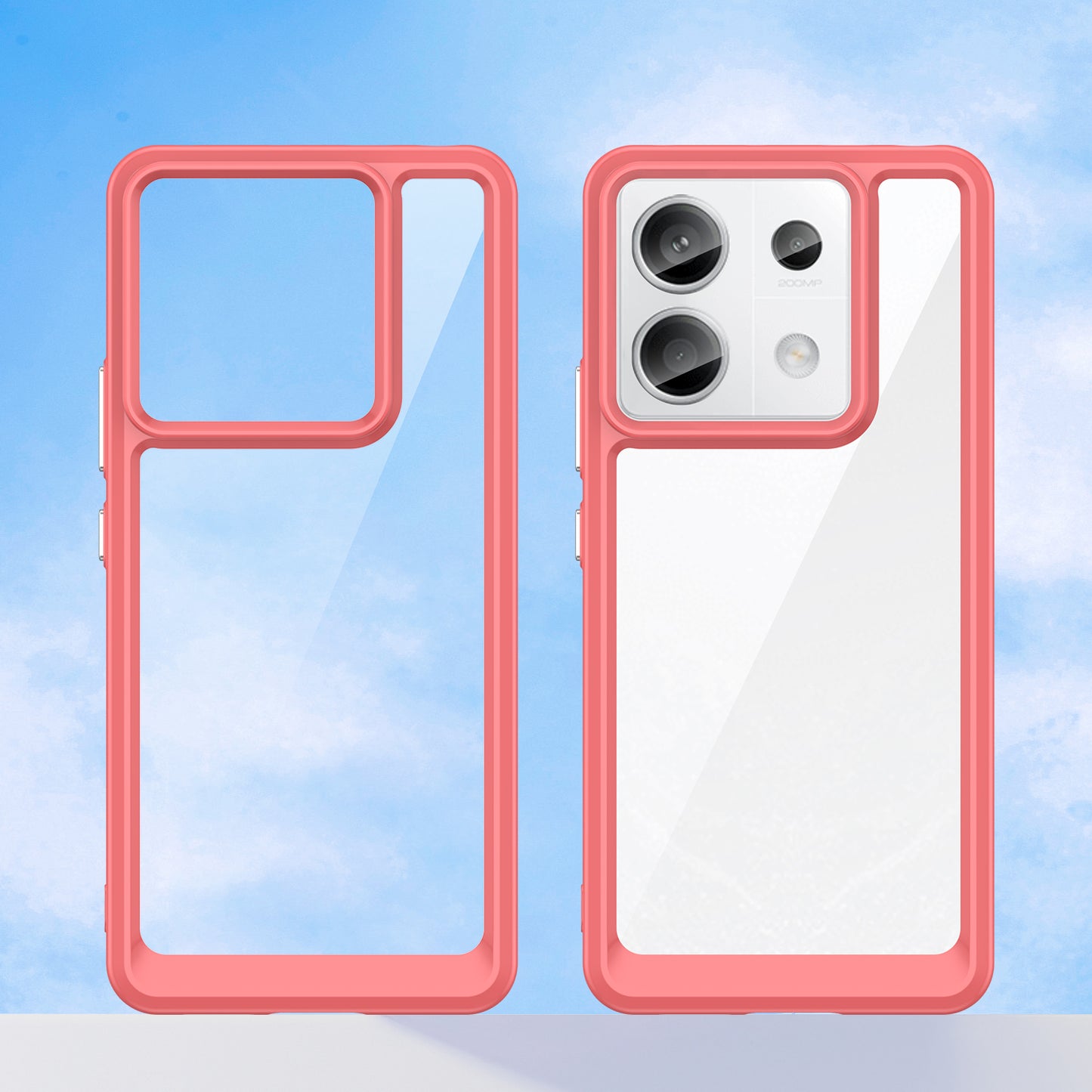 For Xiaomi Redmi Note 13 Pro 5G / Poco X6 5G Phone Case TPU+Acrylic Protective Cover - Red