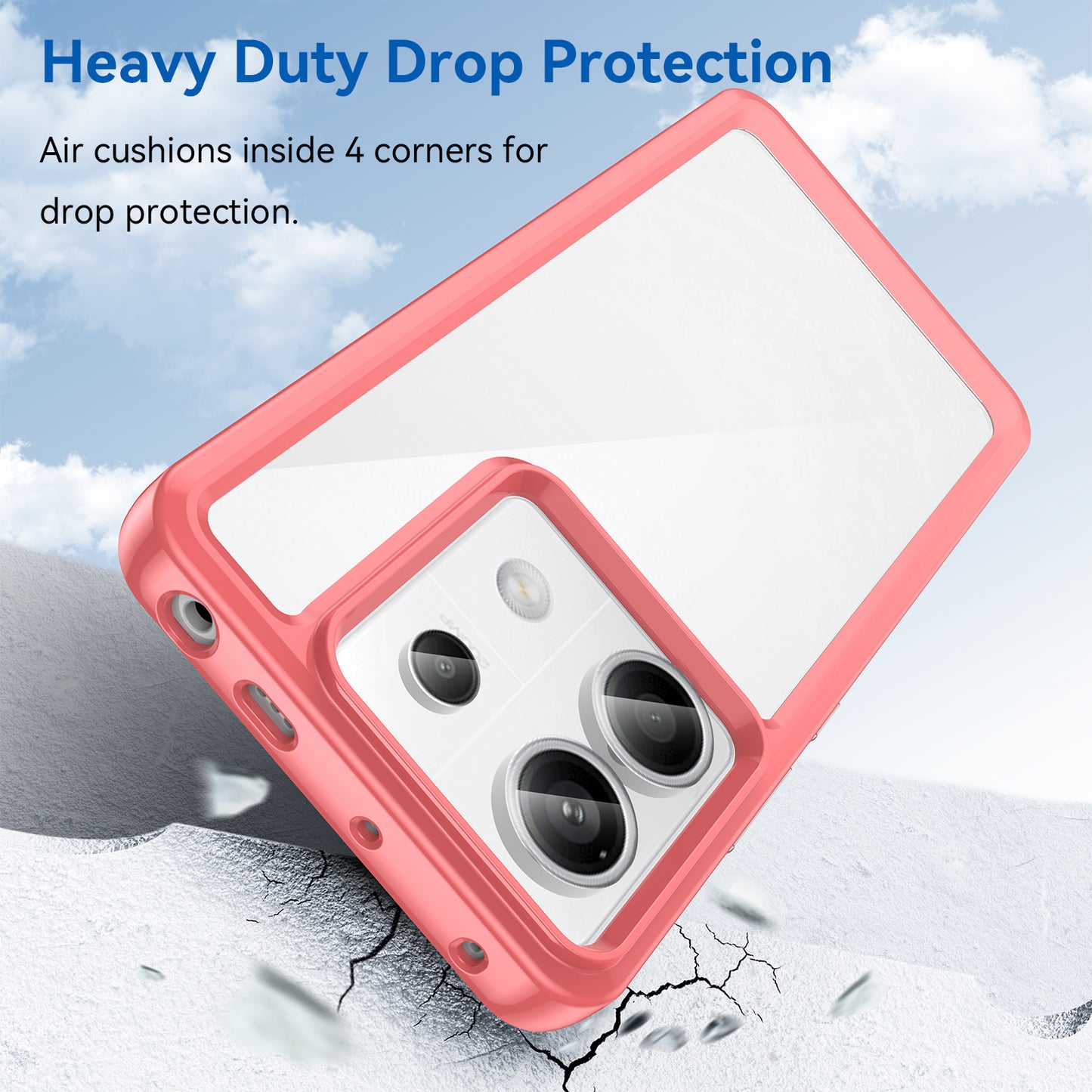 For Xiaomi Redmi Note 13 Pro 5G / Poco X6 5G Phone Case TPU+Acrylic Protective Cover - Red