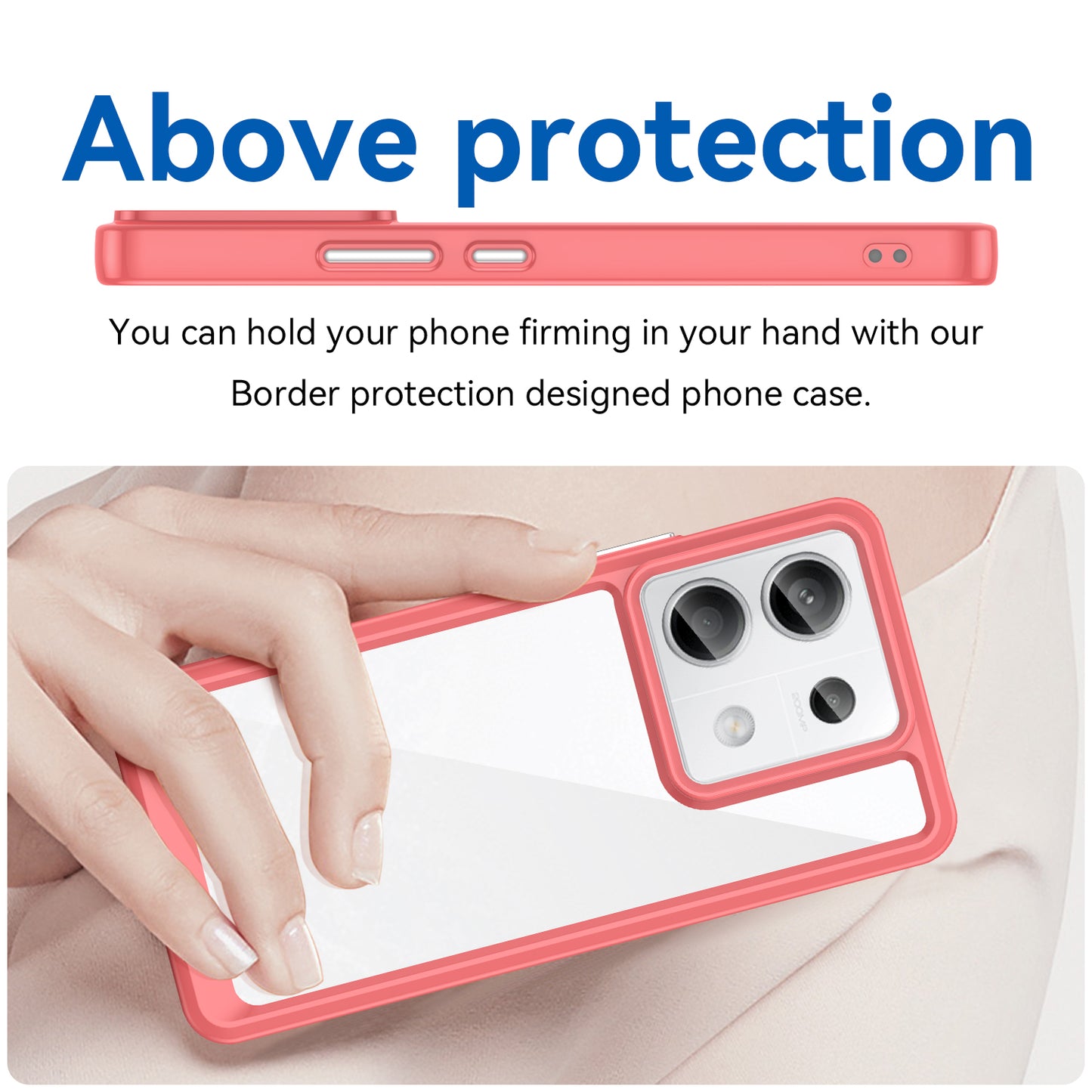 For Xiaomi Redmi Note 13 Pro 5G / Poco X6 5G Phone Case TPU+Acrylic Protective Cover - Red