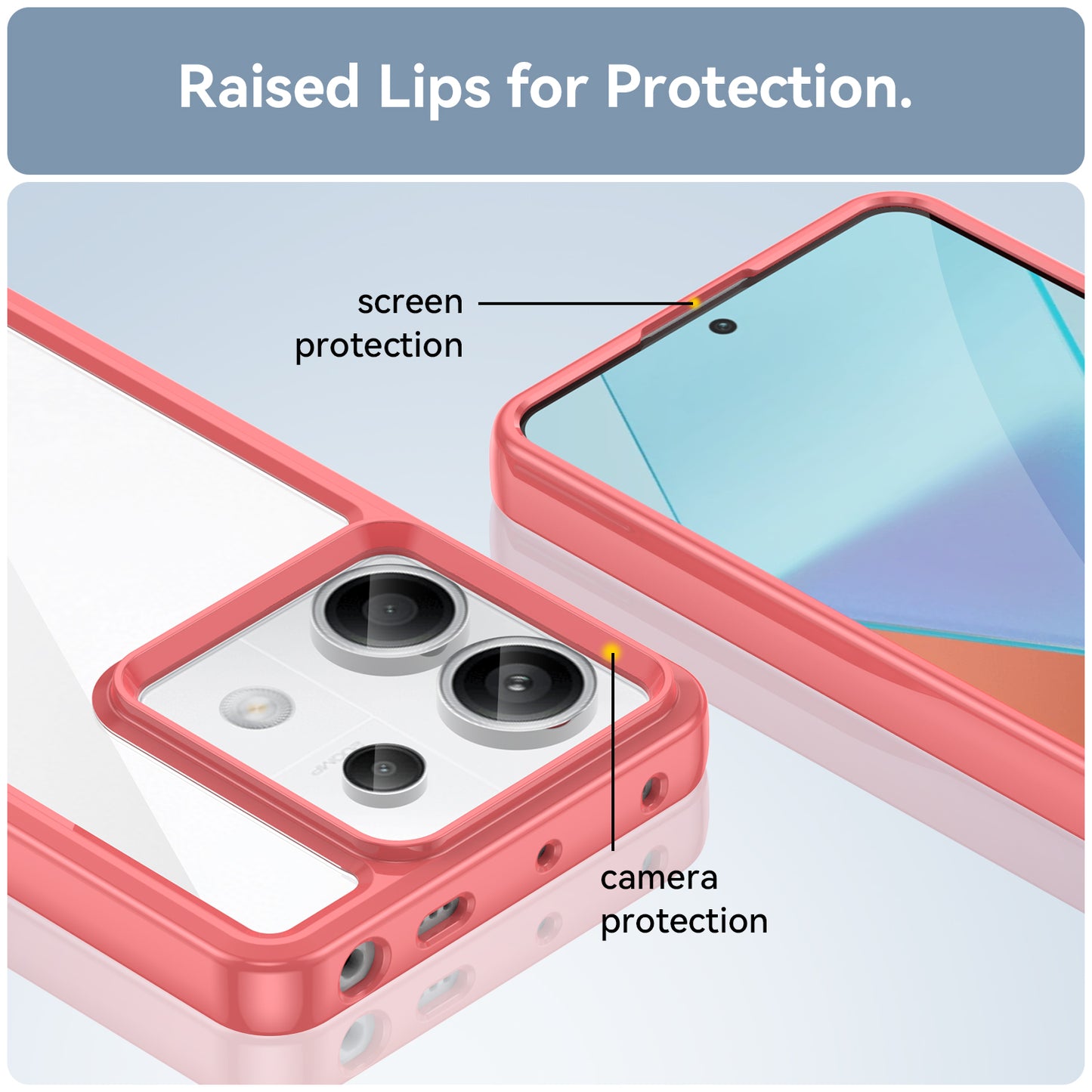 For Xiaomi Redmi Note 13 Pro 5G / Poco X6 5G Phone Case TPU+Acrylic Protective Cover - Red