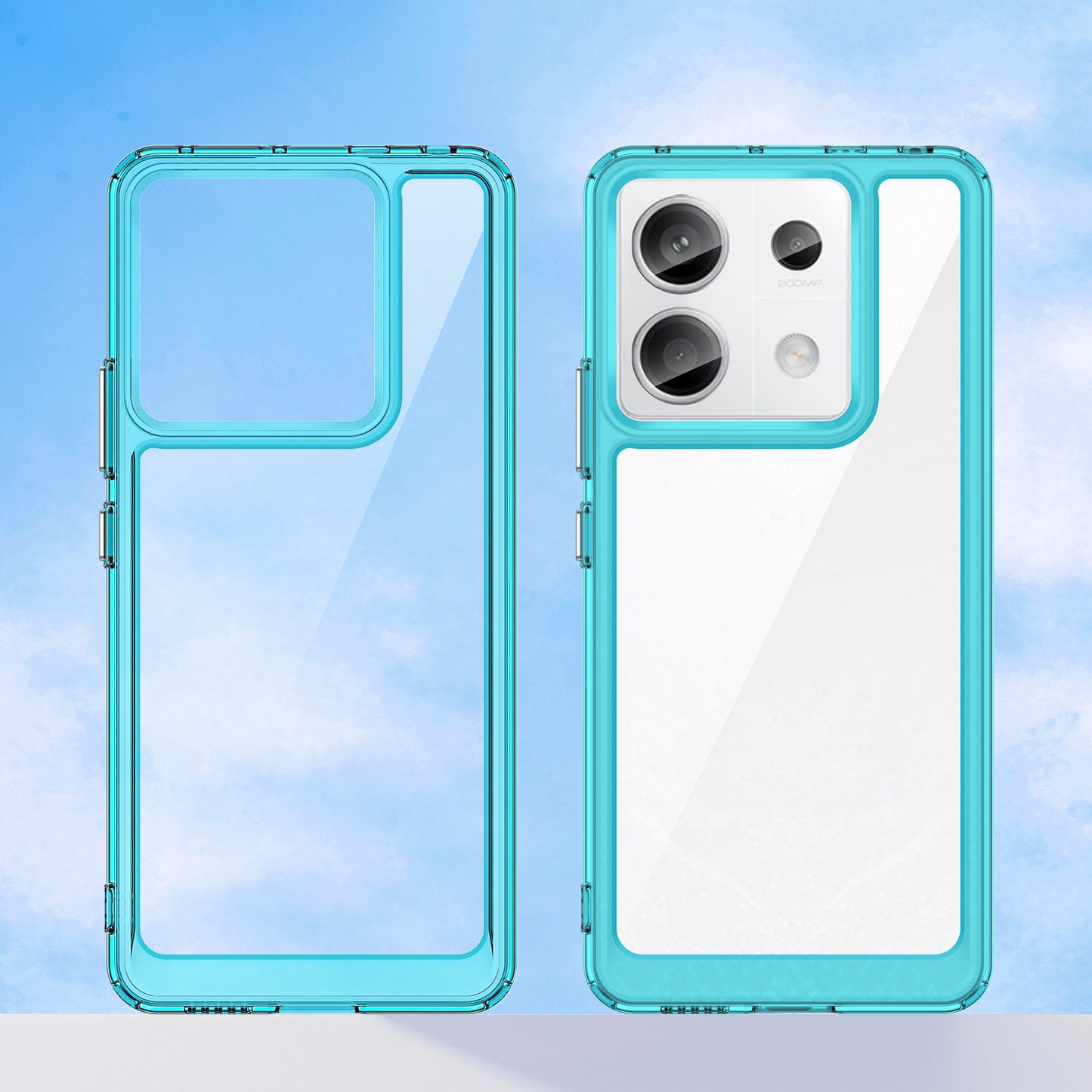 For Xiaomi Redmi Note 13 Pro 5G / Poco X6 5G Phone Case TPU+Acrylic Protective Cover - Transparent Blue