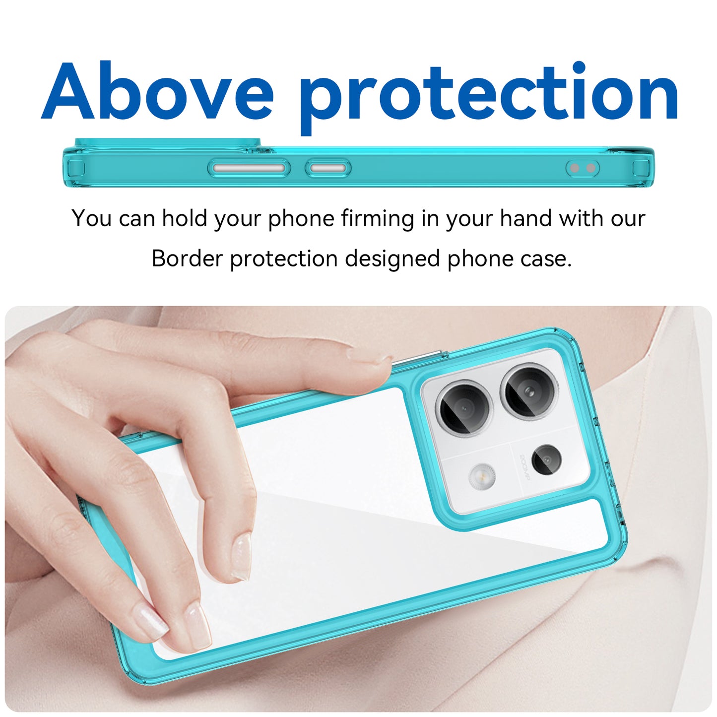 For Xiaomi Redmi Note 13 Pro 5G / Poco X6 5G Phone Case TPU+Acrylic Protective Cover - Transparent Blue