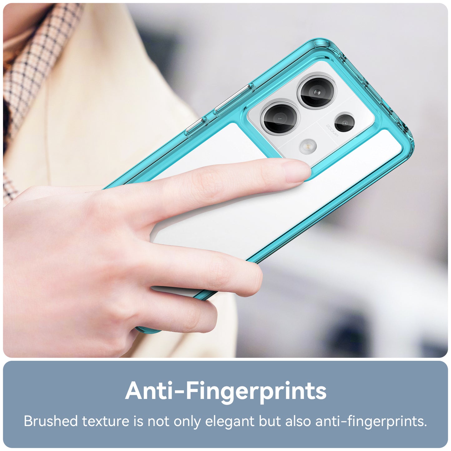 For Xiaomi Redmi Note 13 Pro 5G / Poco X6 5G Phone Case TPU+Acrylic Protective Cover - Transparent Blue