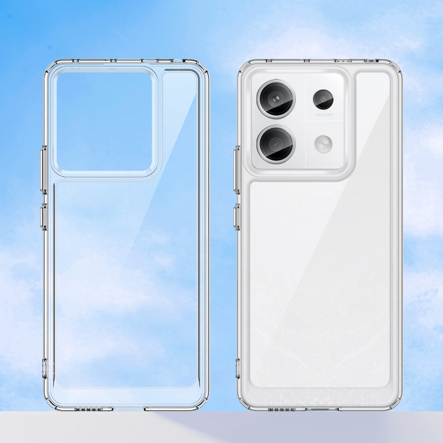 For Xiaomi Redmi Note 13 Pro 5G / Poco X6 5G Phone Case TPU+Acrylic Protective Cover - Transparent