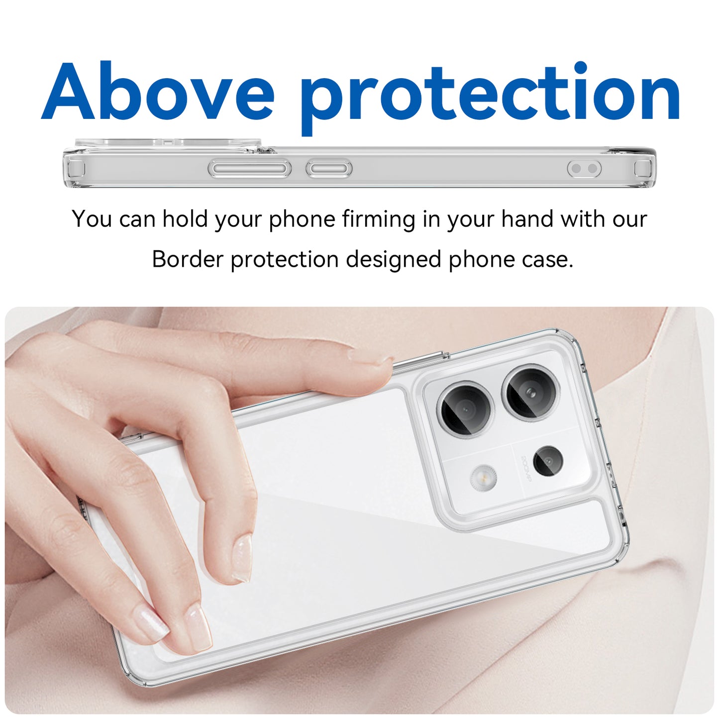 For Xiaomi Redmi Note 13 Pro 5G / Poco X6 5G Phone Case TPU+Acrylic Protective Cover - Transparent