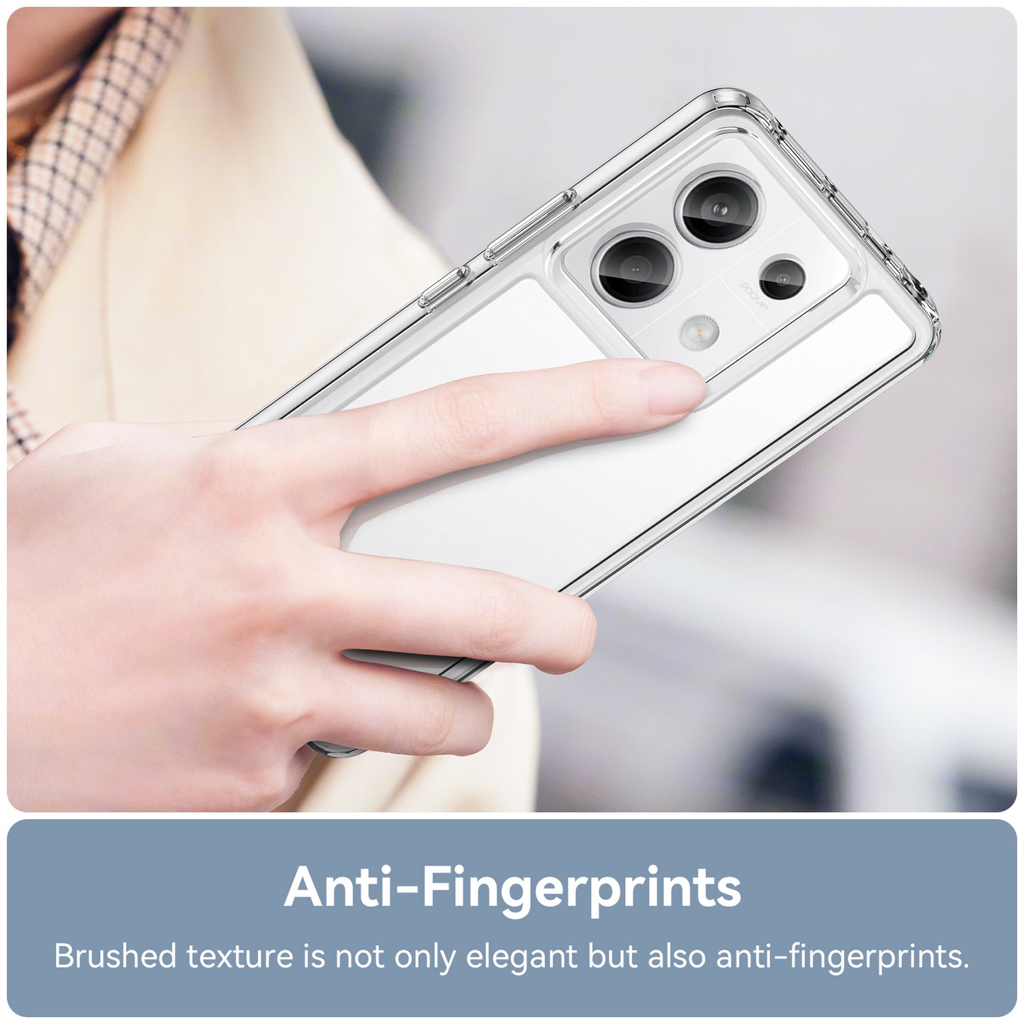 For Xiaomi Redmi Note 13 Pro 5G / Poco X6 5G Phone Case TPU+Acrylic Protective Cover - Transparent