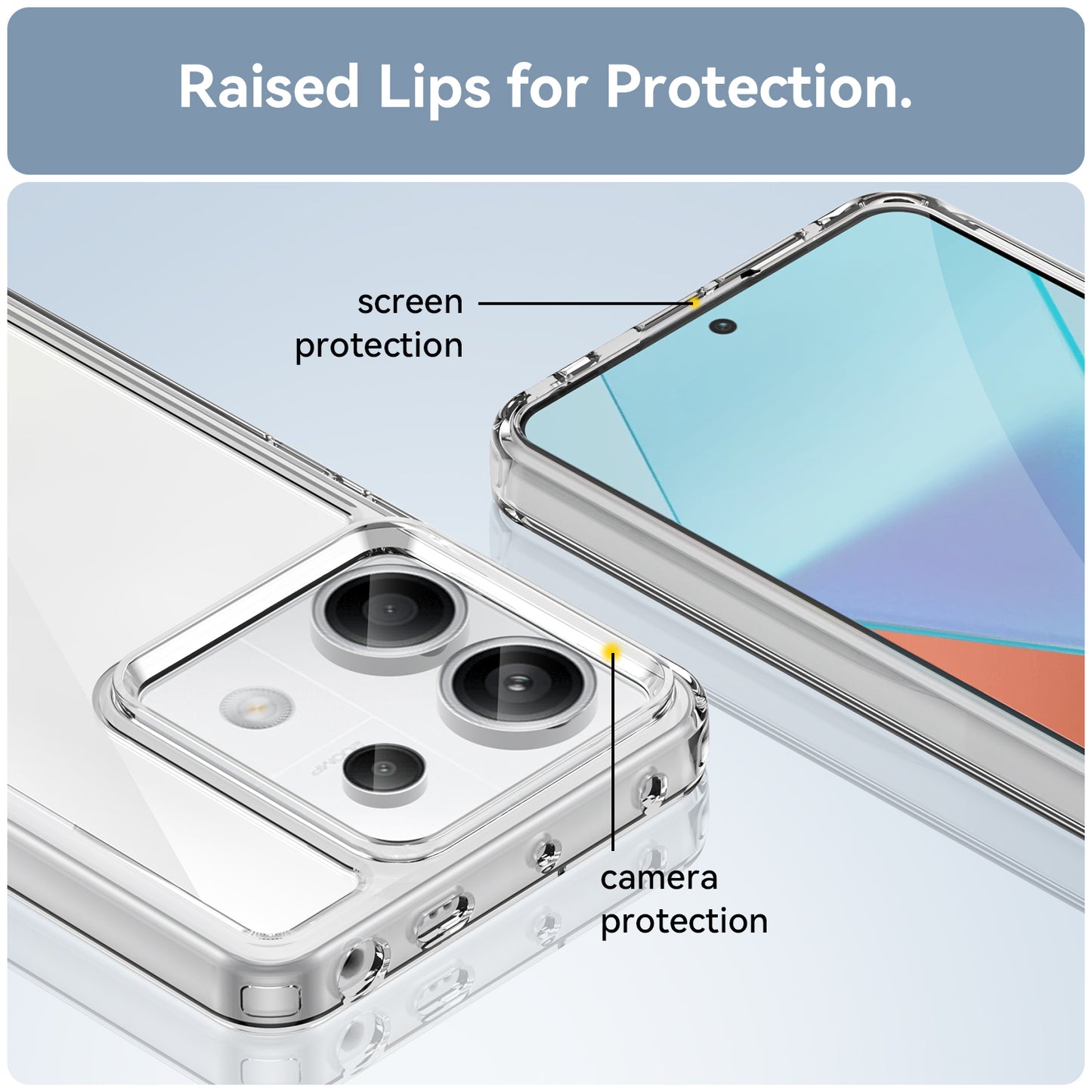 For Xiaomi Redmi Note 13 Pro 5G / Poco X6 5G Phone Case TPU+Acrylic Protective Cover - Transparent