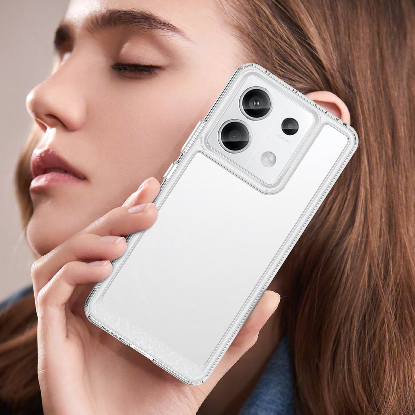 For Xiaomi Redmi Note 13 Pro 5G / Poco X6 5G Phone Case TPU+Acrylic Protective Cover - Transparent