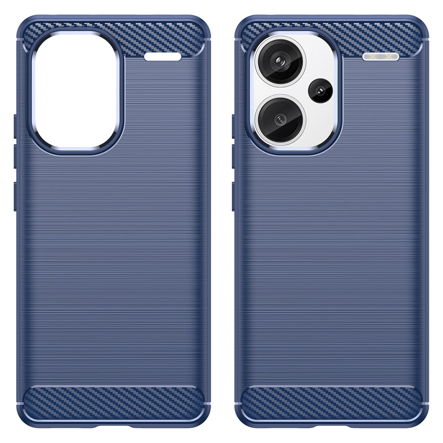 Phone Cover for Xiaomi Redmi Note 13 Pro+ 5G Case TPU Carbon Fiber Texture Phone Shell - Blue
