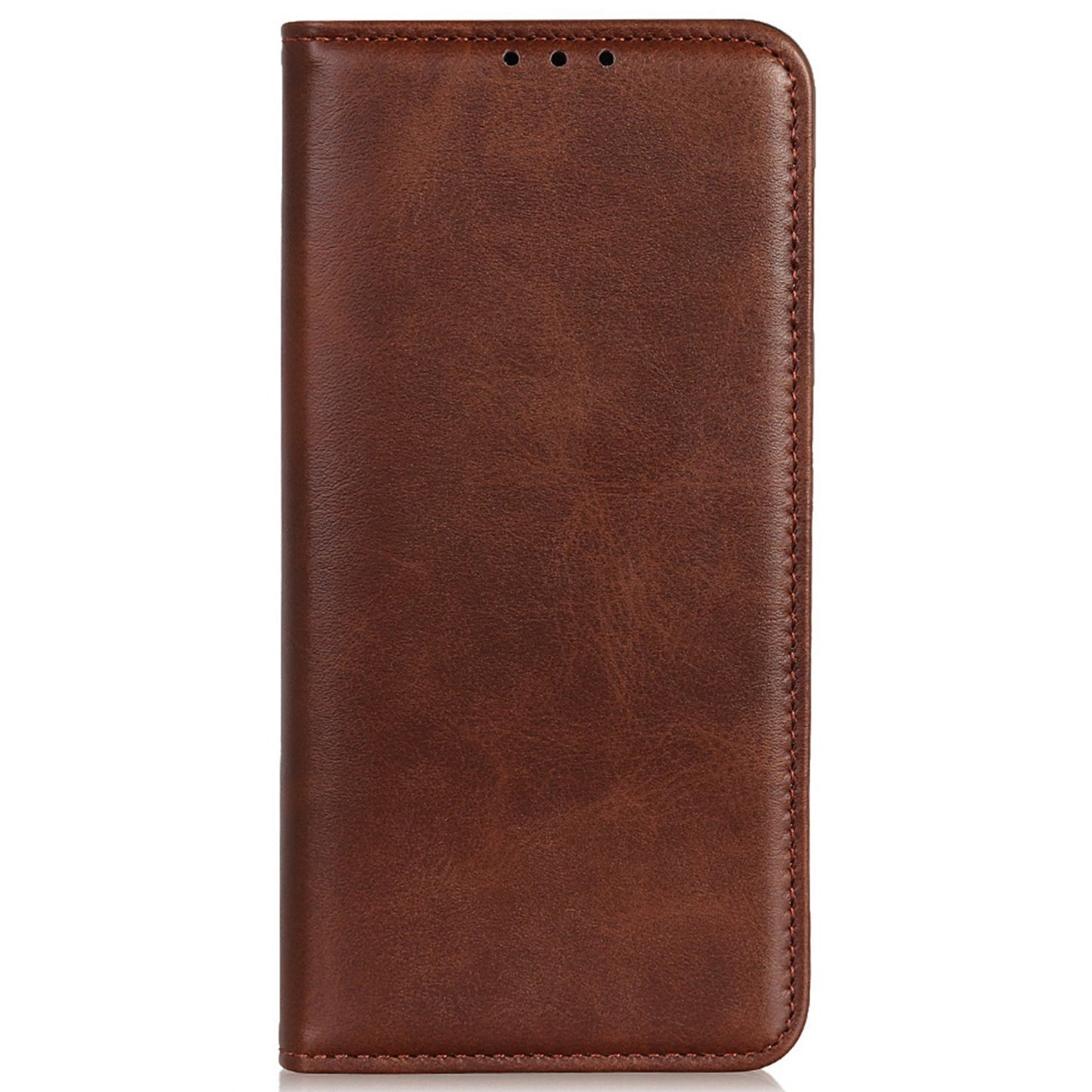 For Xiaomi Redmi Note 13R Pro 5G Split Leather Case Wallet Magnetic Closing Cover - Coffee