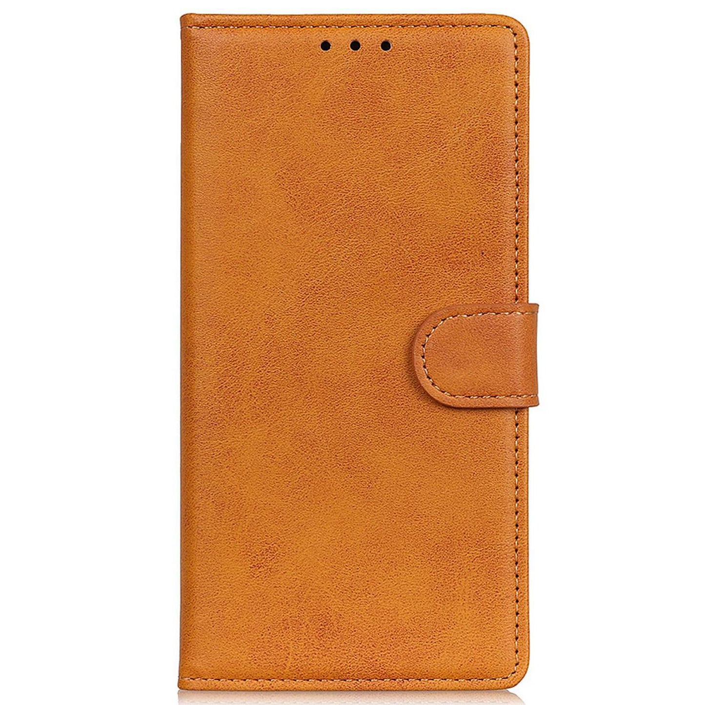 For Xiaomi Redmi Note 13R Pro 5G Wallet Leather Phone Case Cowhide Texture - Brown