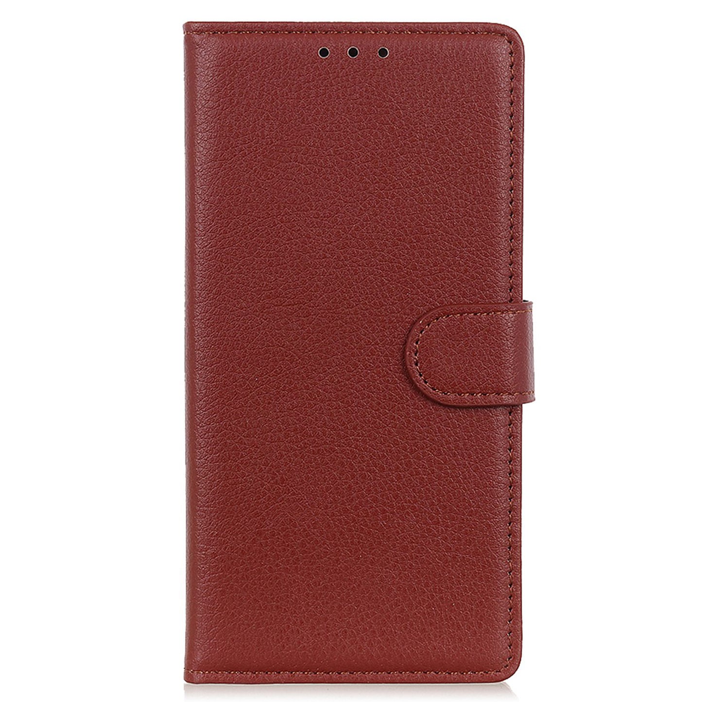 For Xiaomi Redmi Note 13R Pro 5G Leather Wallet Case Litchi Texture Phone Cover - Brown