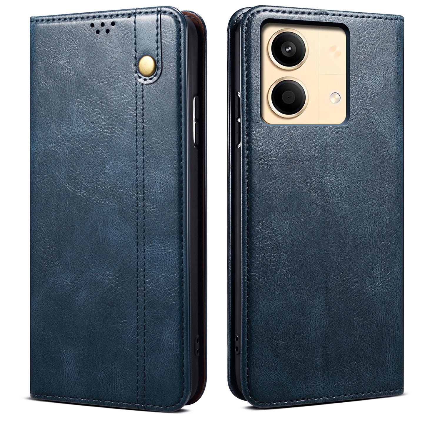 For Xiaomi Redmi Note 13R Pro 5G PU Leather Wallet Phone Case Magnetic Protect Cover - Blue