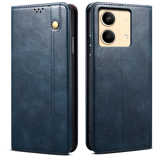 For Xiaomi Redmi Note 13R Pro 5G PU Leather Wallet Phone Case Magnetic Protect Cover - Blue