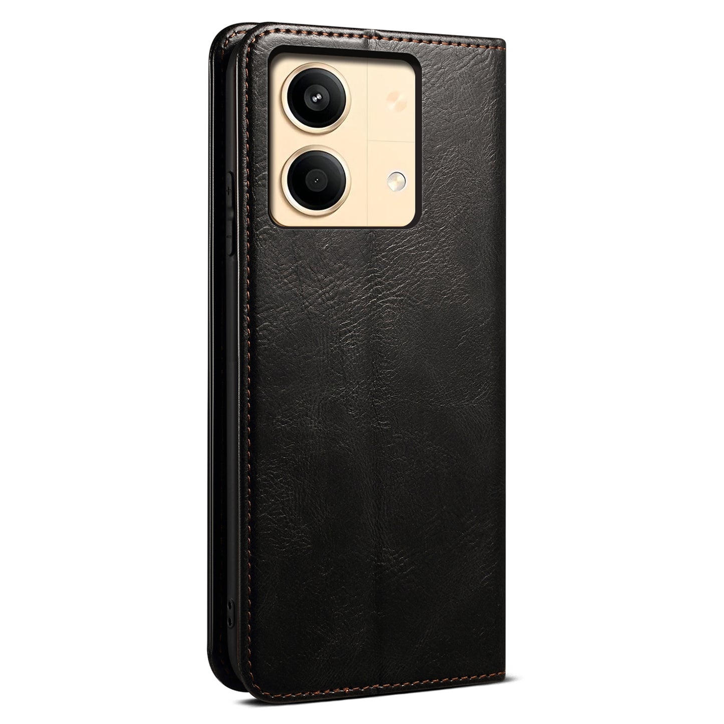 For Xiaomi Redmi Note 13R Pro 5G PU Leather Wallet Phone Case Magnetic Protect Cover - Black