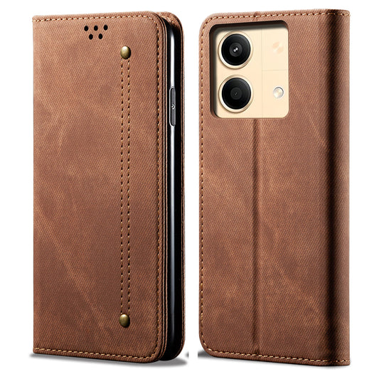 For Xiaomi Redmi Note 13R Pro 5G Phone Case PU Leather Flip Cover with Wallet Card Holder - Coffee