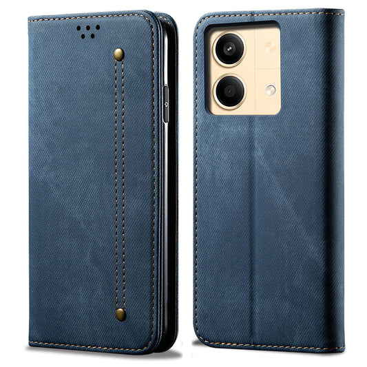 For Xiaomi Redmi Note 13R Pro 5G Phone Case PU Leather Flip Cover with Wallet Card Holder - Blue