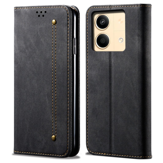 For Xiaomi Redmi Note 13R Pro 5G Phone Case PU Leather Flip Cover with Wallet Card Holder - Black