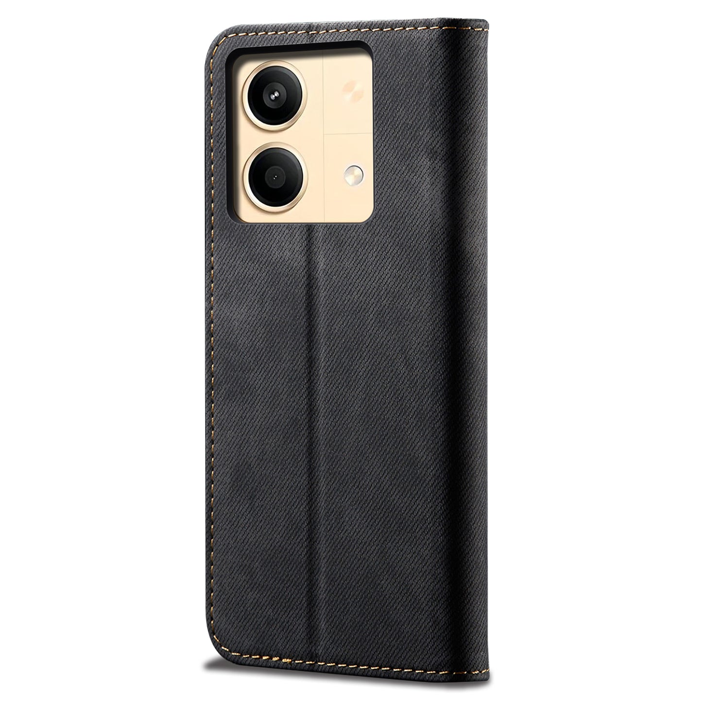 For Xiaomi Redmi Note 13R Pro 5G Phone Case PU Leather Flip Cover with Wallet Card Holder - Black