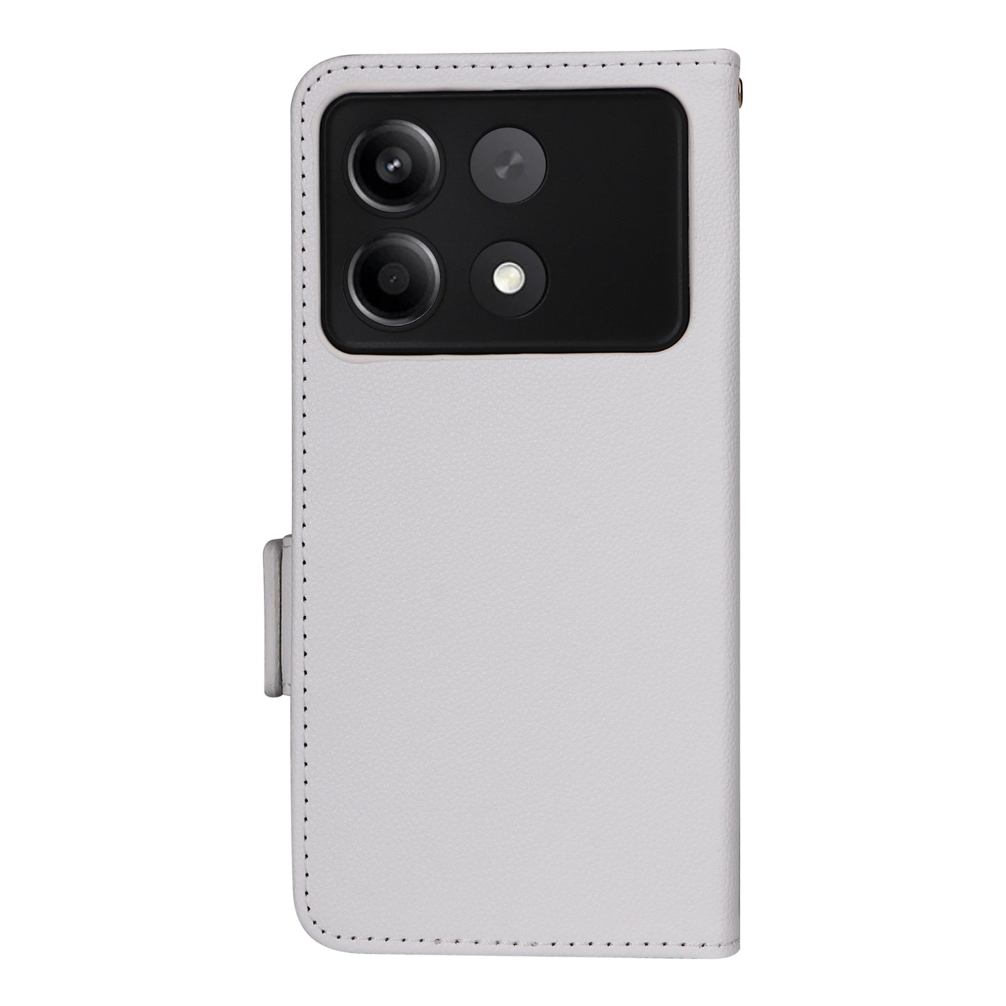 For Xiaomi Redmi Note 13R Pro 5G Phone Case PU Leather Card Slots Magnetic Closure Cover Full Protection - White