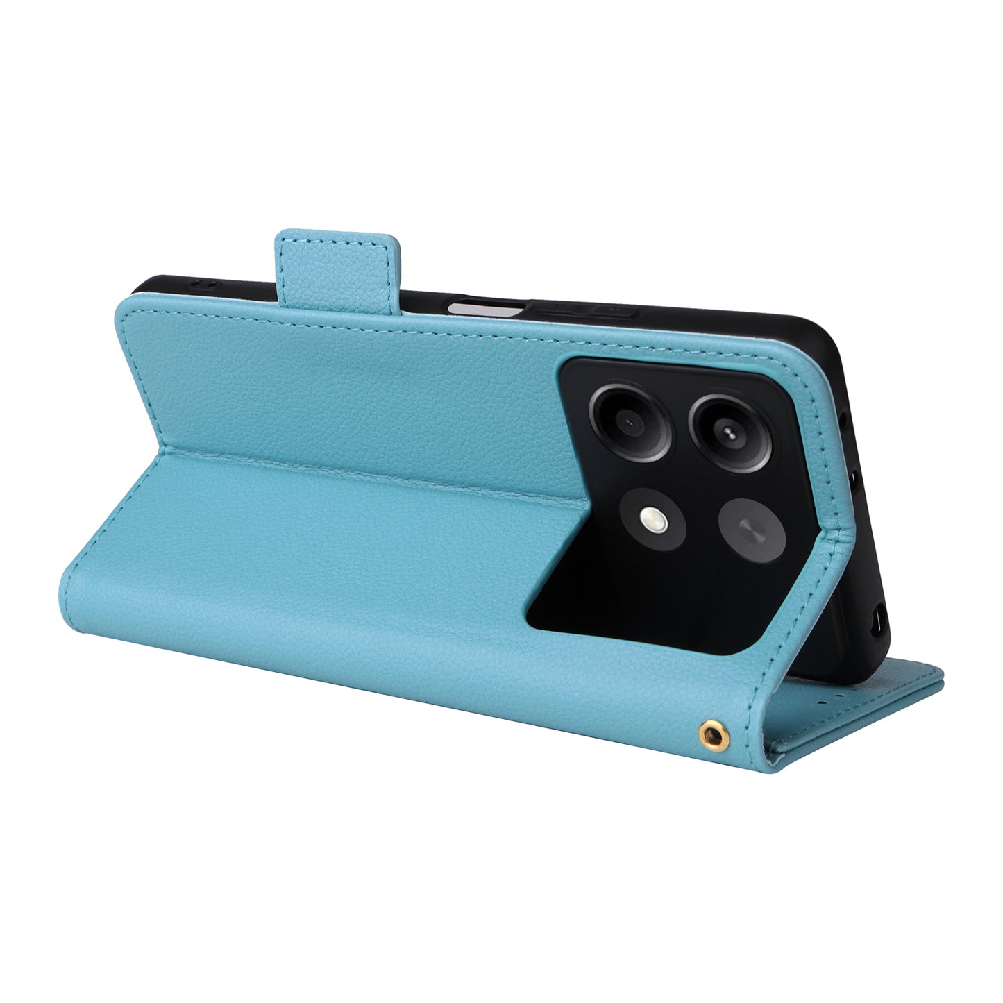 For Xiaomi Redmi Note 13R Pro 5G Phone Case PU Leather Card Slots Magnetic Closure Cover Full Protection - Baby Blue