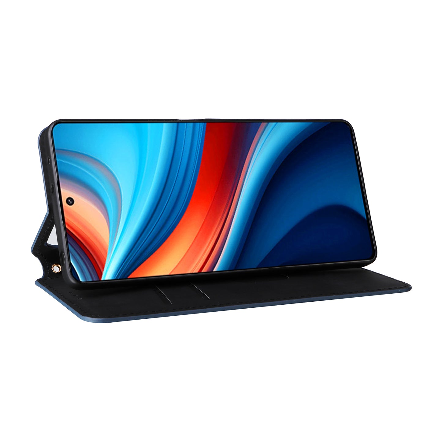For Xiaomi Redmi Note 13R Pro 5G Cell Phone Case Stand Anti-Scratch Mobile Phone Cover - Blue