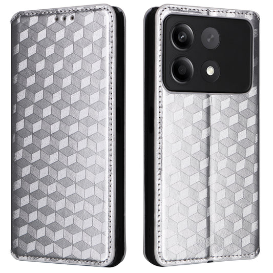 For Xiaomi Redmi Note 13R Pro 5G Cell Phone Case Stand Anti-Scratch Mobile Phone Cover - Silver