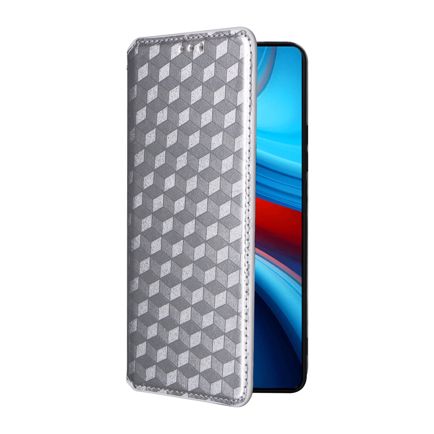 For Xiaomi Redmi Note 13R Pro 5G Cell Phone Case Stand Anti-Scratch Mobile Phone Cover - Silver