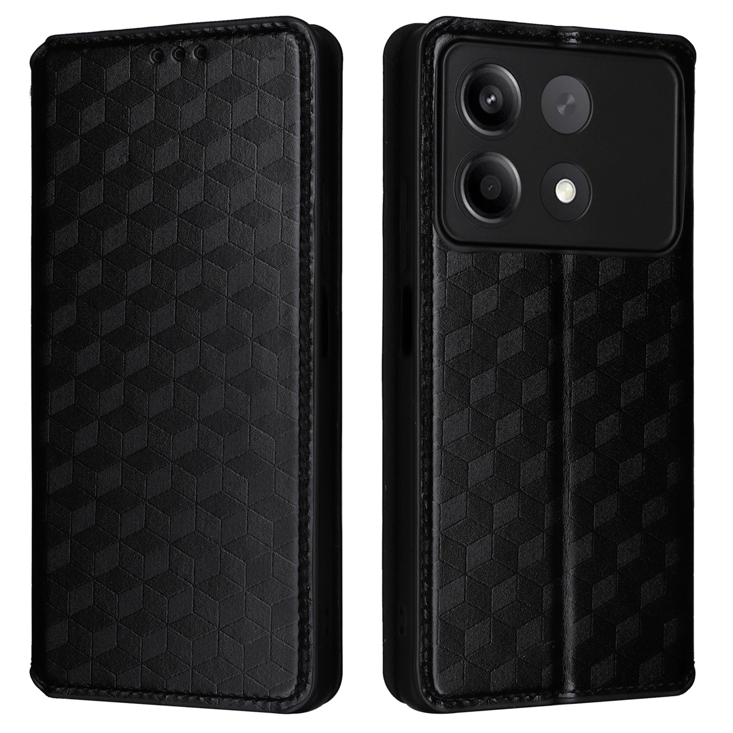 For Xiaomi Redmi Note 13R Pro 5G Cell Phone Case Stand Anti-Scratch Mobile Phone Cover - Black