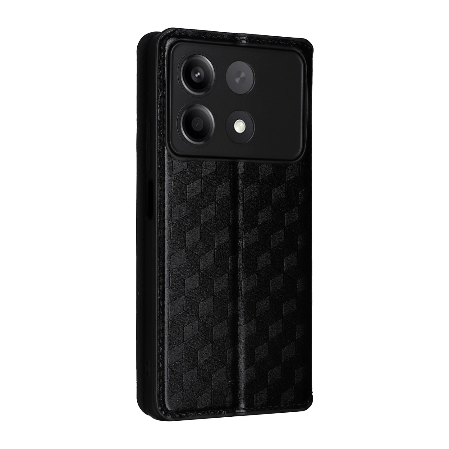 For Xiaomi Redmi Note 13R Pro 5G Cell Phone Case Stand Anti-Scratch Mobile Phone Cover - Black