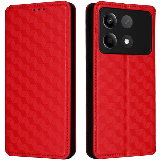 For Xiaomi Redmi Note 13R Pro 5G Cell Phone Case Stand Anti-Scratch Mobile Phone Cover - Red