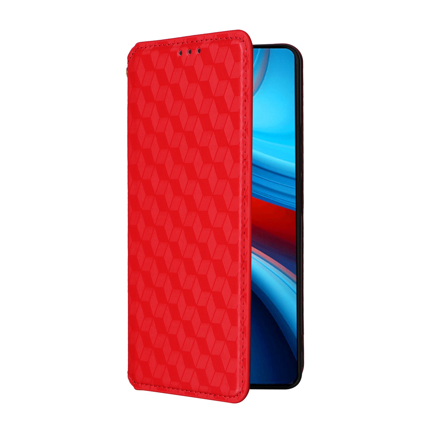 For Xiaomi Redmi Note 13R Pro 5G Cell Phone Case Stand Anti-Scratch Mobile Phone Cover - Red