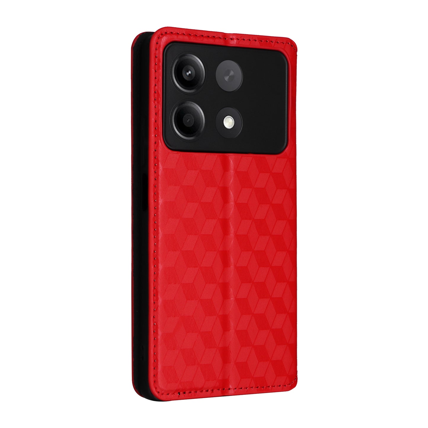 For Xiaomi Redmi Note 13R Pro 5G Cell Phone Case Stand Anti-Scratch Mobile Phone Cover - Red