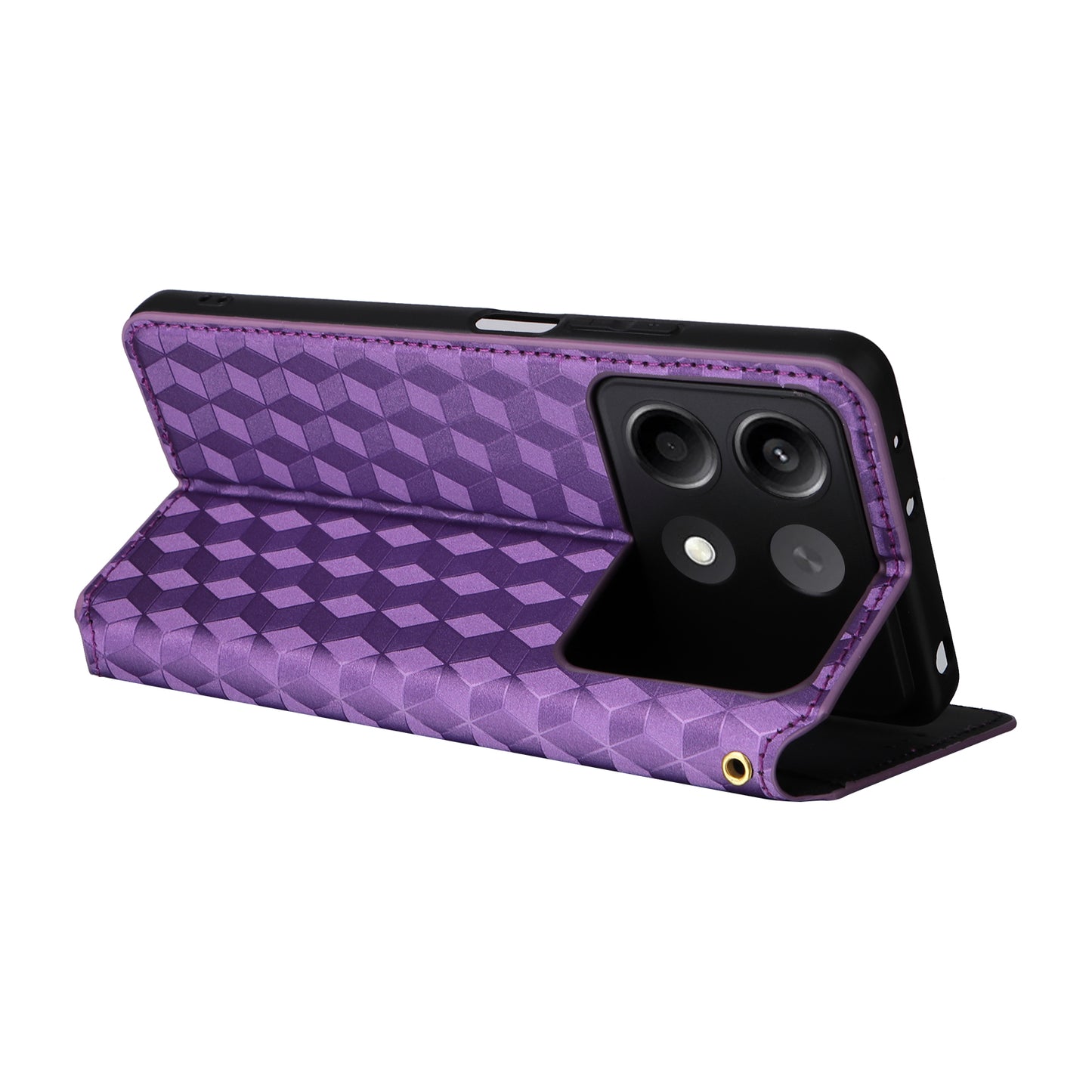 For Xiaomi Redmi Note 13R Pro 5G Cell Phone Case Stand Anti-Scratch Mobile Phone Cover - Purple
