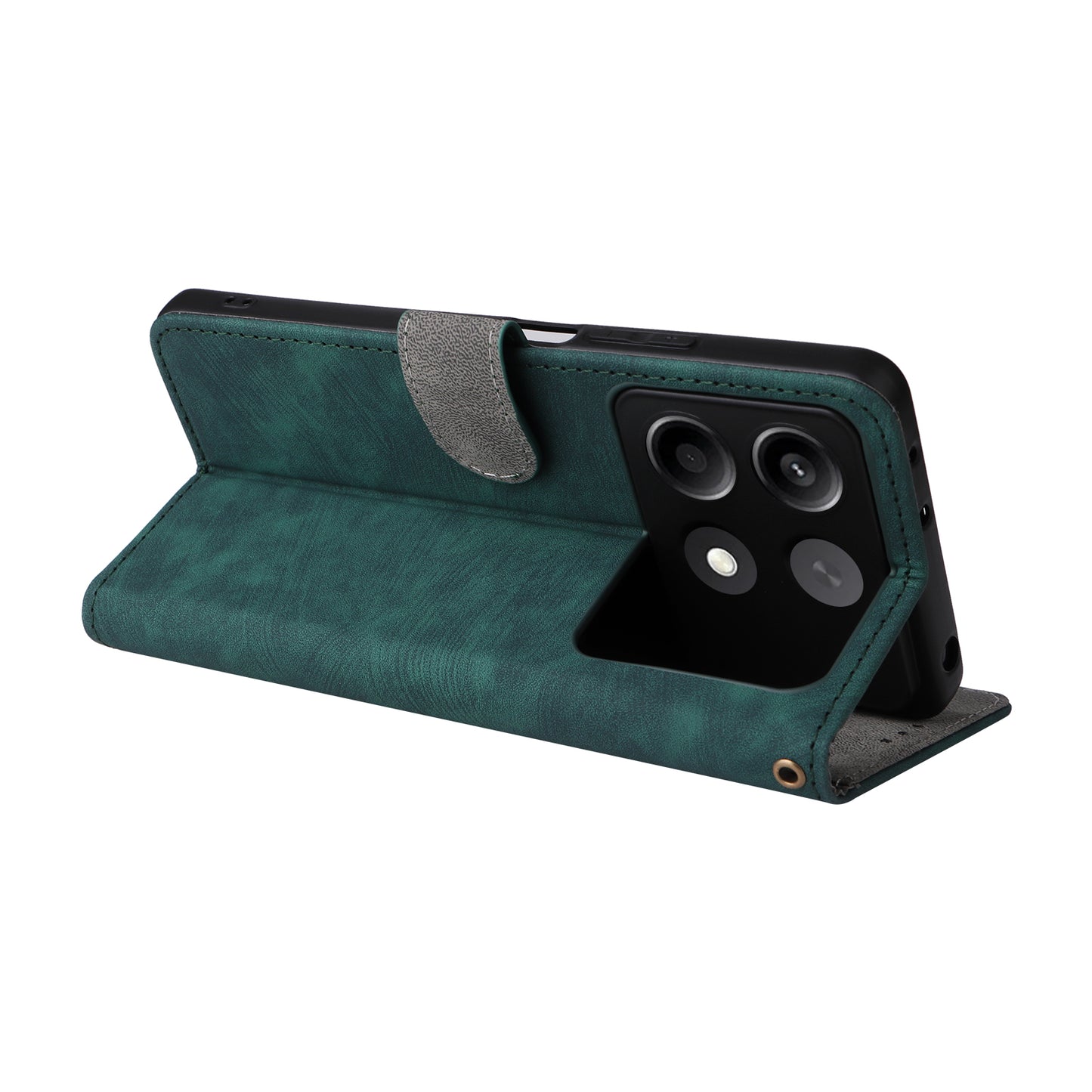 For Xiaomi Redmi Note 13R Pro 5G Case RFID Blocking Wallet PU Leather+TPU Phone Cover - Green