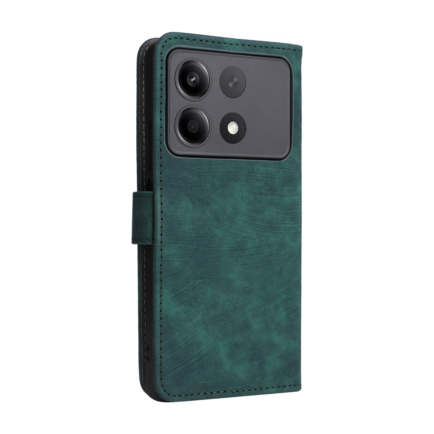 For Xiaomi Redmi Note 13R Pro 5G Case RFID Blocking Wallet PU Leather+TPU Phone Cover - Green