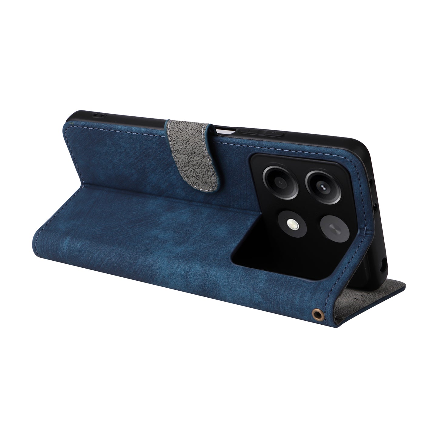 For Xiaomi Redmi Note 13R Pro 5G Case RFID Blocking Wallet PU Leather+TPU Phone Cover - Blue