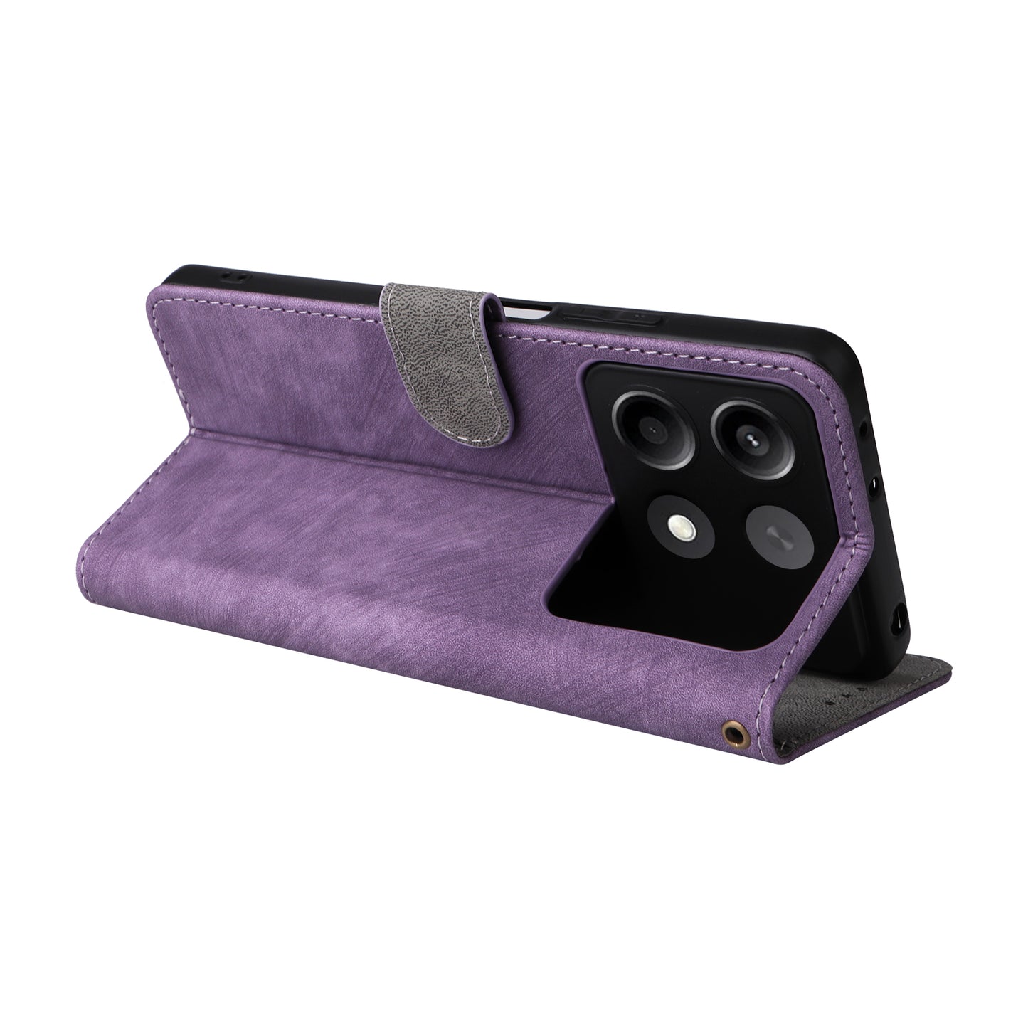 For Xiaomi Redmi Note 13R Pro 5G Case RFID Blocking Wallet PU Leather+TPU Phone Cover - Purple