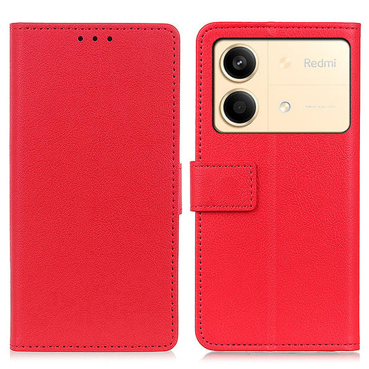 For Xiaomi Redmi Note 13R Pro 5G Case Wallet Stand Drop Protection Phone Cover - Red