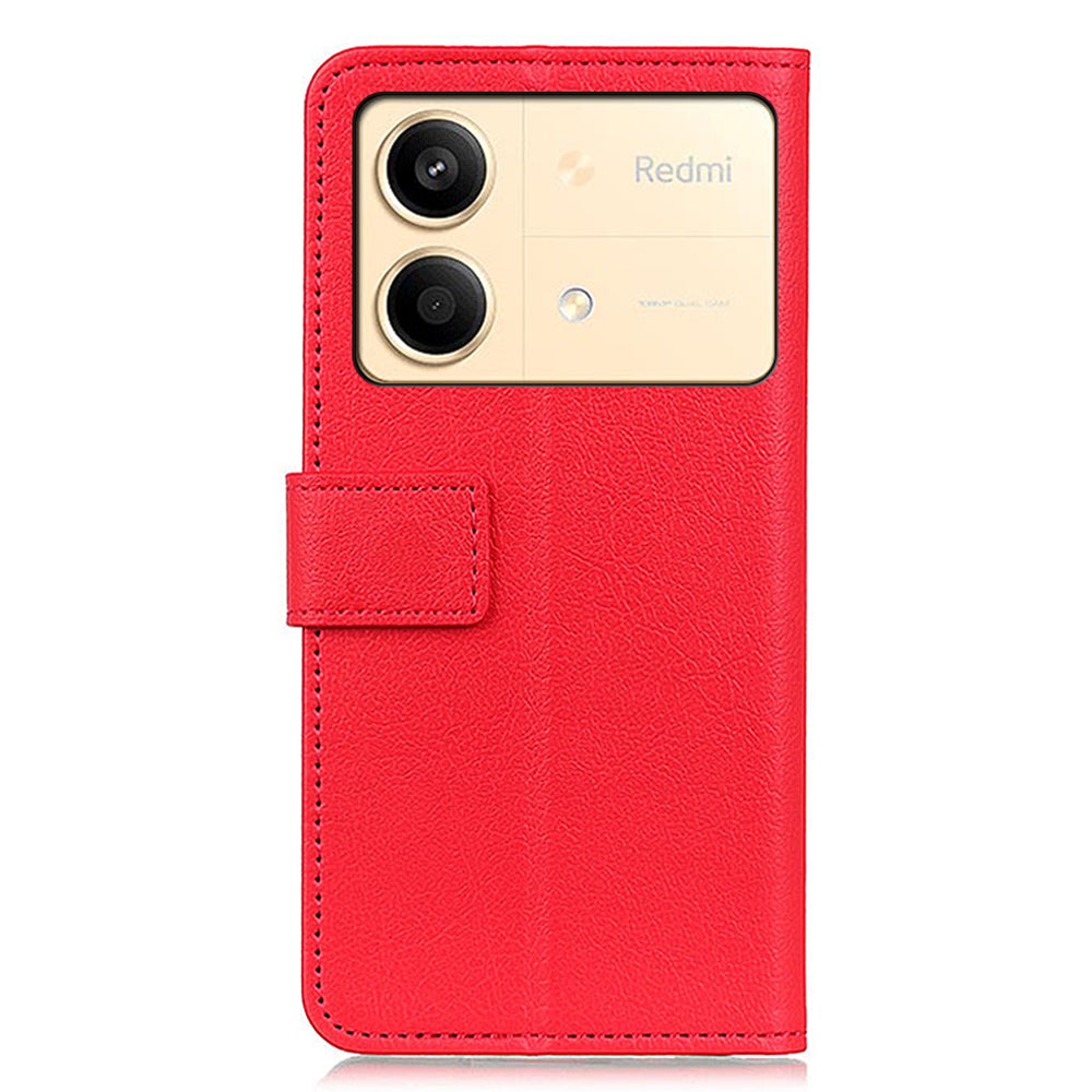 For Xiaomi Redmi Note 13R Pro 5G Case Wallet Stand Drop Protection Phone Cover - Red