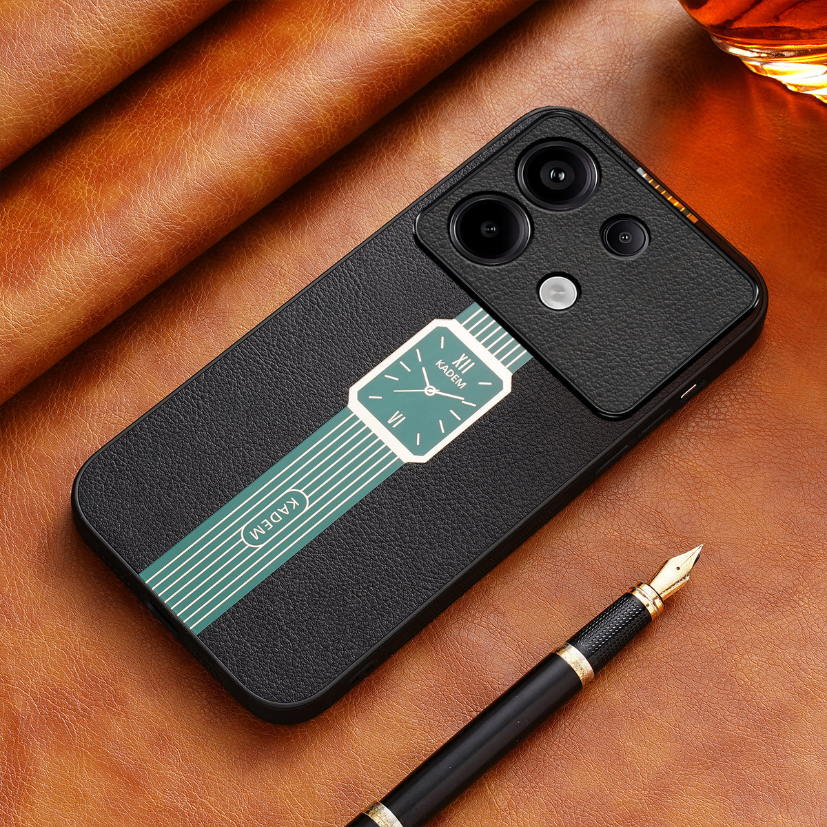 KADEM For Xiaomi Redmi Note 13 4G Electroplating PU+Acrylic+TPU Cell Phone Case - Green