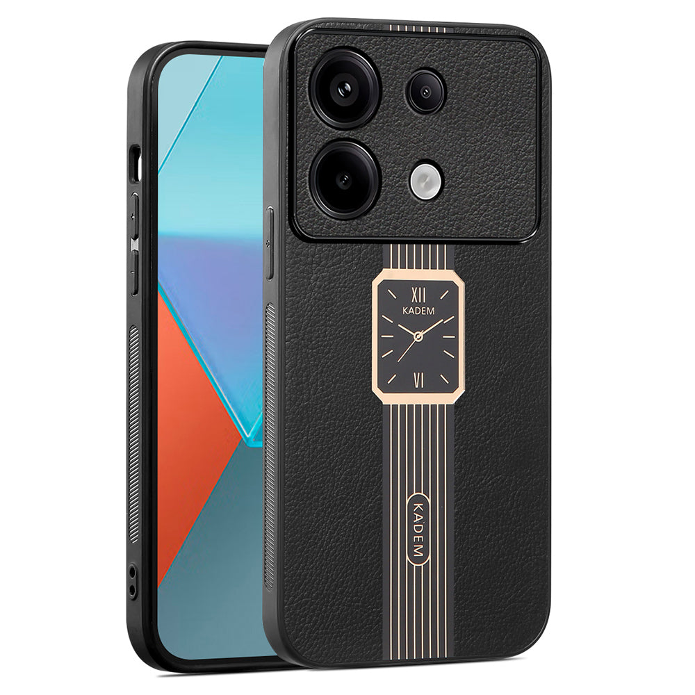 KADEM For Xiaomi Redmi Note 13 4G Electroplating PU+Acrylic+TPU Cell Phone Case - Black