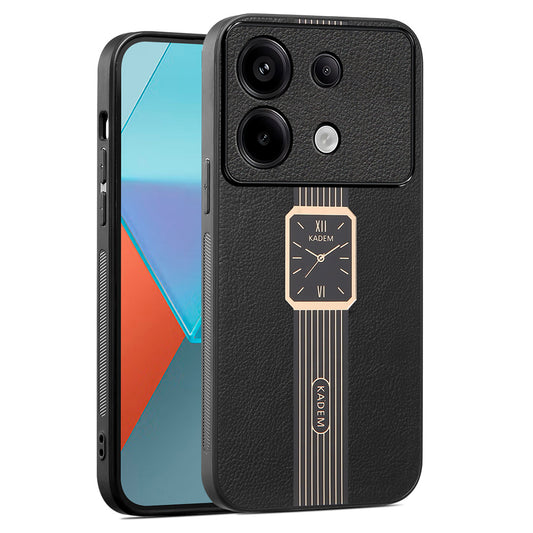 KADEM For Xiaomi Redmi Note 13 4G Electroplating PU+Acrylic+TPU Cell Phone Case - Black