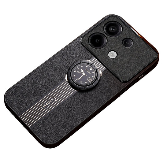 KADEM For Xiaomi Redmi Note 13 4G Cover Ring Kickstand Electroplating Cell Phone Cases - Black