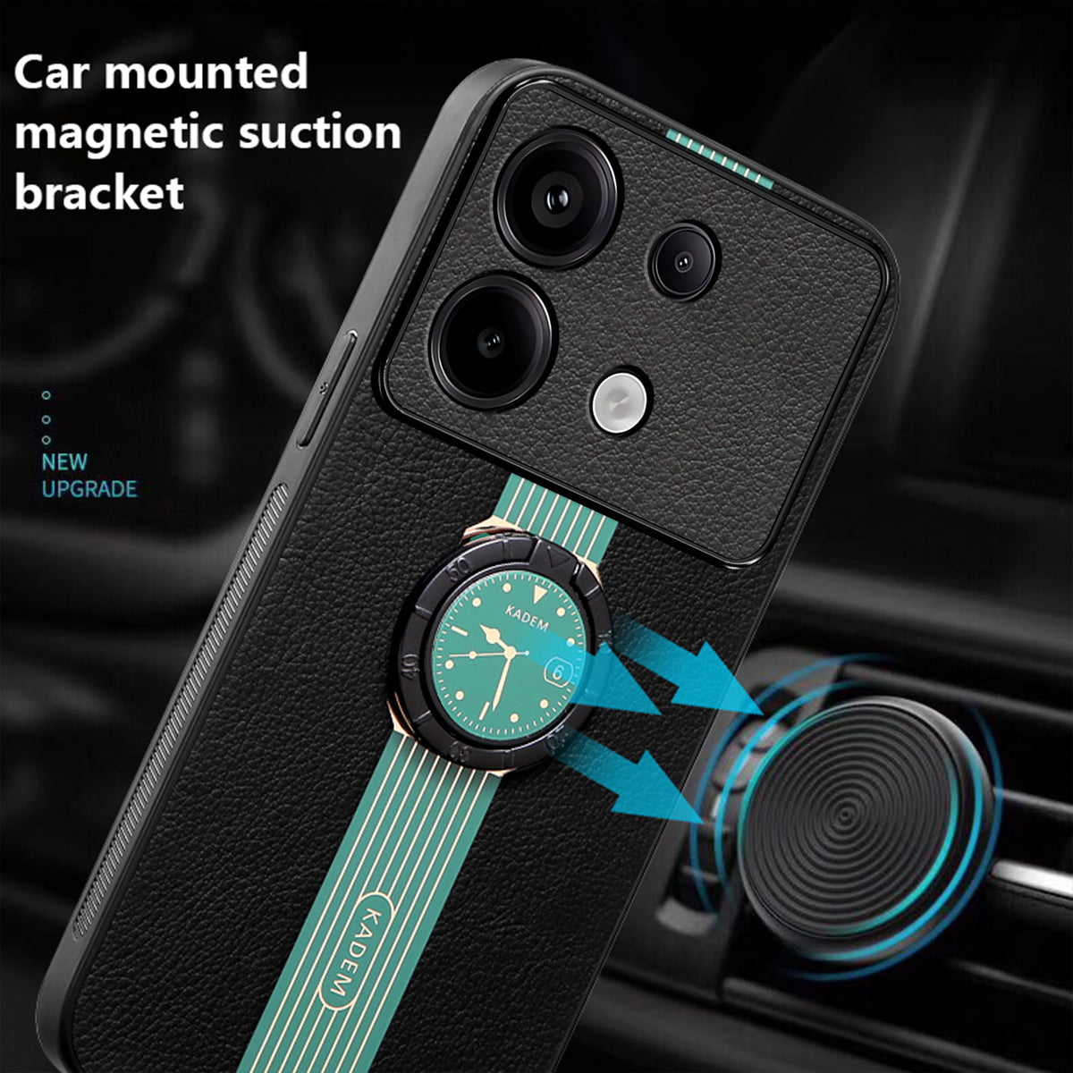 KADEM For Xiaomi Redmi Note 13 4G Cover Ring Kickstand Electroplating Cell Phone Cases - Green