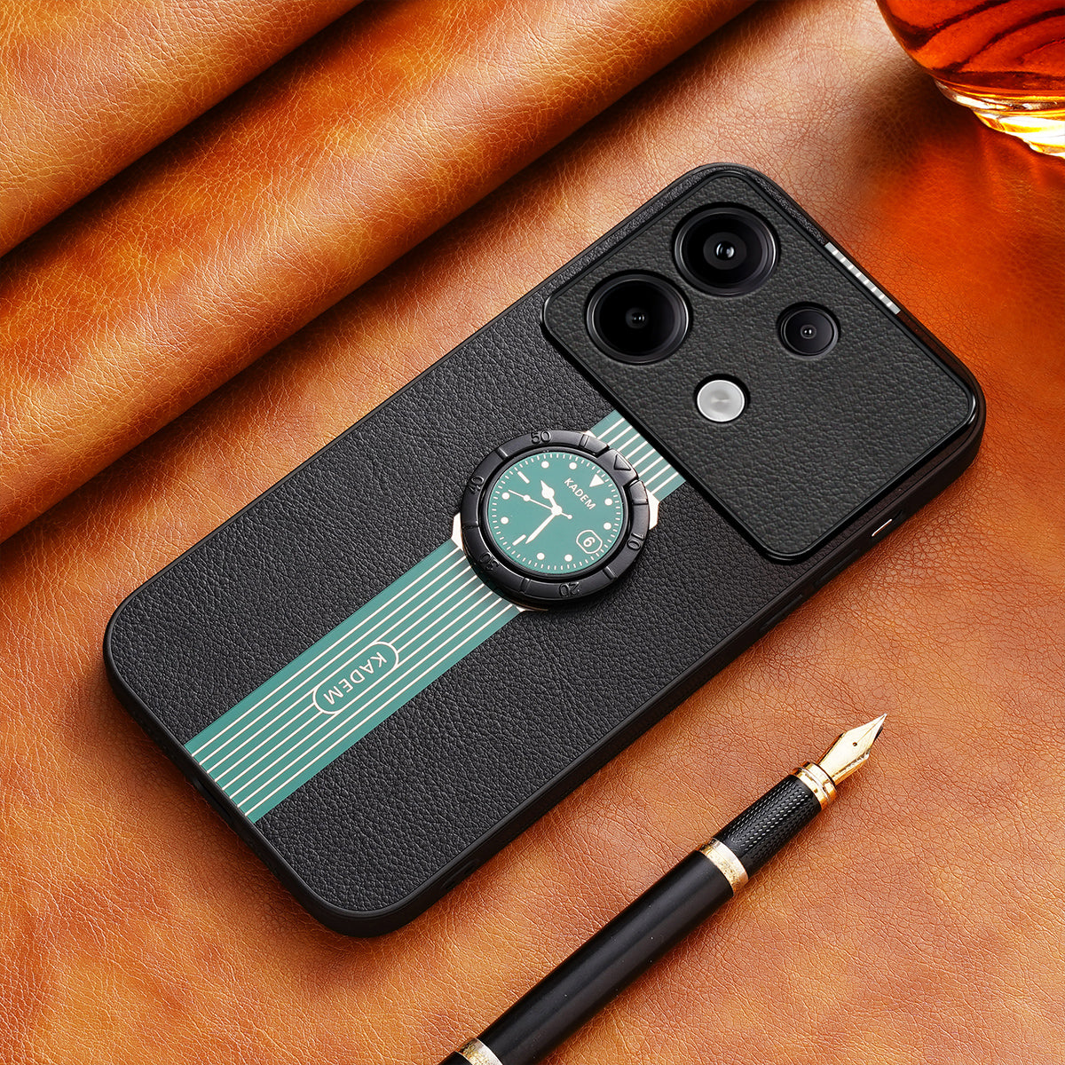 KADEM For Xiaomi Redmi Note 13 4G Cover Ring Kickstand Electroplating Cell Phone Cases - Green