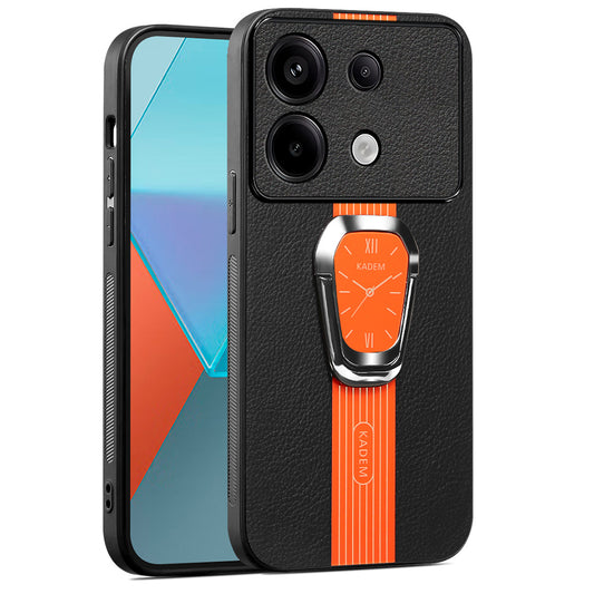 KADEM For Xiaomi Redmi Note 13 4G Cell Phone Case Electroplating Watch Pattern Design Shell - Orange