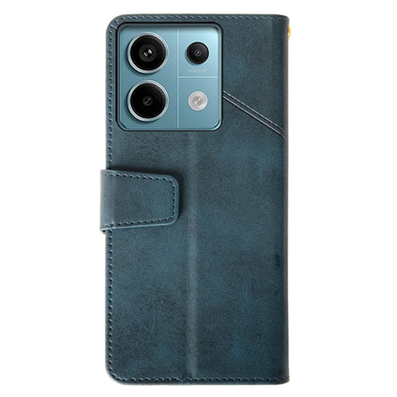 IDEWEI For Xiaomi Redmi Note 13 Pro 5G / Poco X6 5G PU Leather Wallet Case Calf Texture Flip Phone Cover - Blue